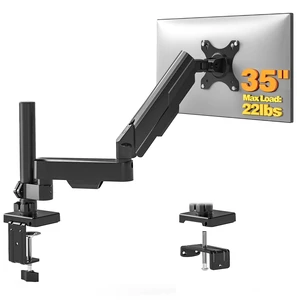 Single Monitor Stand & Monitor Arm Desk Mount up to 35 Inches | Fully Adjustable Heavy Duty Monitor Mount for Screen Ergonomic VESA Mount with C-Clamp/Grommet Base, Cable Management Single Monitor Stand & Monitor Arm Desk Mount up to 35 Inches | Fully Adjustable Heavy Duty Monitor Mount for Screen Ergonomic VESA Mount with C-Clamp/Grommet Base, Cable Management