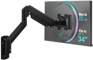 Single Monitor Wall Mount for 17-34 inch Computer Screensup to 22 lbs | Wall Mount Monitor Arm, Full Motion with Height Adjustment, Tilt, Swivel, Rotation, VESA 75/100mm (GSWM001), Black Single Monitor Wall Mount for 17-34 inch Computer Screensup to 22 lbs | Wall Mount Monitor Arm, Full Motion with Height Adjustment, Tilt, Swivel, Rotation, VESA 75/100mm (GSWM001), Black
