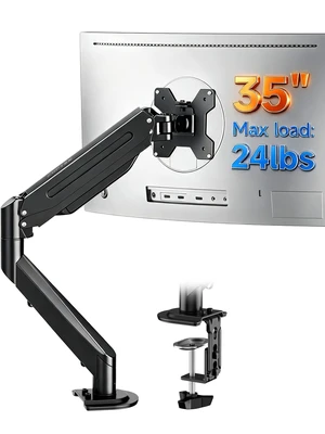 Single Monitor Arm Fully Adjustable for 17-34-35 Inch Screens | VESA Monitor Mount with Quick Install, Computer Monitor Stand for 32 Monitors, Desk Monitor Mount Holds 24lbs, VESA 75/100mm Single Monitor Arm Fully Adjustable for 17-34-35 Inch Screens | VESA Monitor Mount with Quick Install, Computer Monitor Stand for 32 Monitors, Desk Monitor Mount Holds 24lbs, VESA 75/100mm