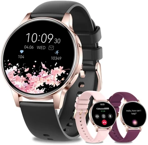 Smart Watches for Women, 3 Bands, Compatible for Android iPhone | 1.27" HD Smartwatch, Answer/Make Call, IP68 Waterproof, Heart Rate/Sleep Monitor, 110+ Sports Mode, Light Weight, Gifts Smart Watches for Women, 3 Bands, Compatible for Android iPhone | 1.27" HD Smartwatch, Answer/Make Call, IP68 Waterproof, Heart Rate/Sleep Monitor, 110+ Sports Mode, Light Weight, Gifts
