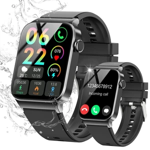 Smart Watch for Men Women Bluetooth Call, 1.85" HD Screen Smartwatch with Heart Rate/Sleep Monitor, 110+ Sport Modes Activity Trackers IP68 Waterproof, Fitness Watch for Android iOS, Black Smart Watch for Men Women Bluetooth Call, 1.85" HD Screen Smartwatch with Heart Rate/Sleep Monitor, 110+ Sport Modes Activity Trackers IP68 Waterproof, Fitness Watch for Android iOS, Black