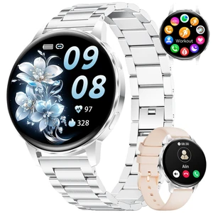1.27" Smart Watch for Women,Smart Watch for Android/iOS with Bluetooth Call,Heart Rate/Calories/SpO2/Blood Pressure Monitor,100+ Sports Modes,Mutifuction Fitness Tracker Watch 2 Straps(Silver) 1.27" Smart Watch for Women,Smart Watch for Android/iOS with Bluetooth Call,Heart Rate/Calories/SpO2/Blood Pressure Monitor,100+ Sports Modes,Mutifuction Fitness Tracker Watch 2 Straps(Silver)