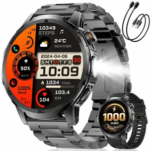 Smart Watches for Men 1000mAh 1.85" HD Military IP68 LED Light Sport | Smartwatch Large Battery Big Touch Screen 110+ Sports Modes Waterproof Build-in LED Light Multifuntional Rugged Smart Watches for Men 1000mAh 1.85" HD Military IP68 LED Light Sport | Smartwatch Large Battery Big Touch Screen 110+ Sports Modes Waterproof Build-in LED Light Multifuntional Rugged
