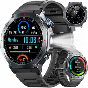 Military Smart Watch for Men Built-in GPS with LED Flashlight-Black | 1.43" AMOLED Display, 5ATM Waterproof, Compass, Fitness Tracker, Heart Rate/Sleep/Blood Oxygen, Watches for Android/iPhone Military Smart Watch for Men Built-in GPS with LED Flashlight-Black | 1.43" AMOLED Display, 5ATM Waterproof, Compass, Fitness Tracker, Heart Rate/Sleep/Blood Oxygen, Watches for Android/iPhone