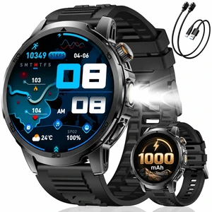 Smart Watches for Men 1000mAh 1.85" HD Military IP68 Light Sports Watch | Smartwatch Large Battery Big Touch Screen 110+ Sports Modes Waterproof Build-in LED Light Multifuntional Rugged Smart Watches for Men 1000mAh 1.85" HD Military IP68 Light Sports Watch | Smartwatch Large Battery Big Touch Screen 110+ Sports Modes Waterproof Build-in LED Light Multifuntional Rugged