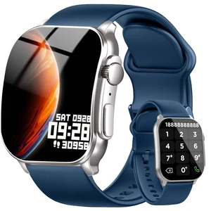 Smart Watch for Men, 2.01" AMOLED Curved HD Screen Smart Watch, Fitness Tracker with 24/7 Heart Rate/Sleep Monitor, IP68 Waterproof Running Watch, Compatible with iOS & Android for Daily Workout Blue Smart Watch for Men, 2.01" AMOLED Curved HD Screen Smart Watch, Fitness Tracker with 24/7 Heart Rate/Sleep Monitor, IP68 Waterproof Running Watch, Compatible with iOS & Android for Daily Workout Blue