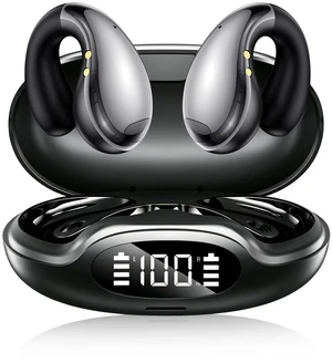 Open Ear Earbud Wireless Bluetooth 5.4, Clip on Ear Buds with AI Translation Earbuds Real Time 50H Playtime & Crystal Clear Sound Bone Conduction Earbuds for Travel, Business, Sports (Black) Open Ear Earbud Wireless Bluetooth 5.4, Clip on Ear Buds with AI Translation Earbuds Real Time 50H Playtime & Crystal Clear Sound Bone Conduction Earbuds for Travel, Business, Sports (Black)