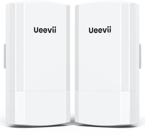 Wireless Bridge, 5.8G 100Mbps 2KM Point to Point WiFi Bridge | Long Range Outdoor CPE with 2x100Mbps LAN Ports, 24V PoE Injector, Ideal for Barn, Garage, or Shop Network Extension Wireless Bridge, 5.8G 100Mbps 2KM Point to Point WiFi Bridge | Long Range Outdoor CPE with 2x100Mbps LAN Ports, 24V PoE Injector, Ideal for Barn, Garage, or Shop Network Extension