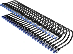 Cat6A Ethernet Cable Shielded 10Gbps 1 ft (24 Pack), Slim Shielded (F/UTP) Ethernet Cable Cat 6, Flexible 28AWG Bare Copper Cat6 Cable, Space-saving Cat 6a Network Cable for Server, Data Center, Black Cat6A Ethernet Cable Shielded 10Gbps 1 ft (24 Pack), Slim Shielded (F/UTP) Ethernet Cable Cat 6, Flexible 28AWG Bare Copper Cat6 Cable, Space-saving Cat 6a Network Cable for Server, Data Center, Black