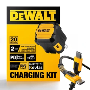 20W Dual USB-C Wall Charger Kit PD & PPS Type C Fast Charging | Adapter w/Folding Prongs, Never-Block-Outlet Design, Includes 4ft USB-C Cable & Cable Wrap, Kevlar-Reinforced Phone Charger 20W Dual USB-C Wall Charger Kit PD & PPS Type C Fast Charging | Adapter w/Folding Prongs, Never-Block-Outlet Design, Includes 4ft USB-C Cable & Cable Wrap, Kevlar-Reinforced Phone Charger