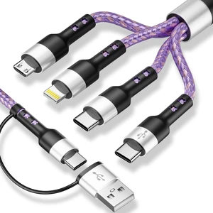 Dual Type-C 4 in 2 Multi Charging Cable, USB A/C to Dual USB C/IP/Micro USB | Travel Essential for Airplane & Cruise, Chargers for Multi Devices,Compatible for iPhone 17-8, Android/Galaxy/Tablet-5FT Dual Type-C 4 in 2 Multi Charging Cable, USB A/C to Dual USB C/IP/Micro USB | Travel Essential for Airplane & Cruise, Chargers for Multi Devices,Compatible for iPhone 17-8, Android/Galaxy/Tablet-5FT