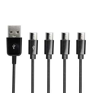 USB Type C Splitter Charging Cable,1ft 4 in 1 Multi Charging Cable, USB A to 4 x USB Type C Y Splitter Data Snyc Cord(0.3m-4 USB C, Black) USB Type C Splitter Charging Cable,1ft 4 in 1 Multi Charging Cable, USB A to 4 x USB Type C Y Splitter Data Snyc Cord(0.3m-4 USB C, Black)