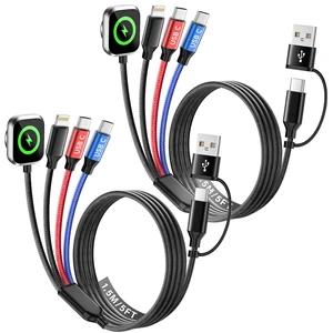 Travel Essentials 4-in-2 Multi Charging Cable for Apple Watch Charger, 5FT Charging Cords for Multiple Devices with Dual Type-C/IP/iWatch Charger, Phone Charger for iWatch Ultra/11-2, iPhone17-8, More Travel Essentials 4-in-2 Multi Charging Cable for Apple Watch Charger, 5FT Charging Cords for Multiple Devices with Dual Type-C/IP/iWatch Charger, Phone Charger for iWatch Ultra/11-2, iPhone17-8, More
