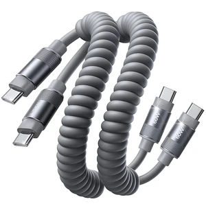Coiled USB C Cable 2 Pack 60W Chubby Cable C to C Cable Fast Charging | for iPhone 18 Pro Max Duo Car CarPlay & Android Auto Durable Silicone USB C to USB C Cord for Samsung Galaxy S25, Short 3.5FT Coiled USB C Cable 2 Pack 60W Chubby Cable C to C Cable Fast Charging | for iPhone 18 Pro Max Duo Car CarPlay & Android Auto Durable Silicone USB C to USB C Cord for Samsung Galaxy S25, Short 3.5FT