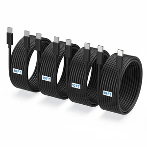 4-Pack 10ft USB-C to USB-C Fast Charging Cables Cord (100W/5A) - Black | Durable Cord Compatible with Samsung Galaxy S26, S25, S24, S23 & iPhone 18 Pro, 17, 16, Extra Long for Home, Office, & Travel 4-Pack 10ft USB-C to USB-C Fast Charging Cables Cord (100W/5A) - Black | Durable Cord Compatible with Samsung Galaxy S26, S25, S24, S23 & iPhone 18 Pro, 17, 16, Extra Long for Home, Office, & Travel