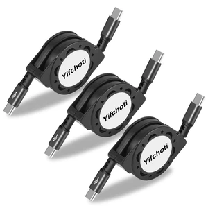 3 Pack PD 60W Retractable Charging Cable and Data Transfer, Type C to C Charger Port Adapter,Fast QC3.0 Charge Cord for iPhone 17/16 /15Plus/ Pro Max, MacBook Pro, Pro Air, Android and Tablets 3 Pack PD 60W Retractable Charging Cable and Data Transfer, Type C to C Charger Port Adapter,Fast QC3.0 Charge Cord for iPhone 17/16 /15Plus/ Pro Max, MacBook Pro, Pro Air, Android and Tablets