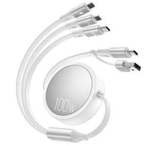100W Multi Charging Cable, 6-in-1 Retractable USB C/A Cable, 5A Fast Charger Cord for Multiple Devices with Type C/L/Micro Ports for Phone 17 16 15 14 Pro Max, S24/S23, MBook, Pad (3.6ft) White 100W Multi Charging Cable, 6-in-1 Retractable USB C/A Cable, 5A Fast Charger Cord for Multiple Devices with Type C/L/Micro Ports for Phone 17 16 15 14 Pro Max, S24/S23, MBook, Pad (3.6ft) White