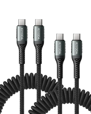 USB C to USB C Cable Coiled 6FT 2Pack, Braided Type C Charger for Car-Black | 66W Fast Charging Cord Compatible with iPhone 18 17 16 15, iPad, Samsung Galaxy, Google Pixel, Moto, TCL Phones USB C to USB C Cable Coiled 6FT 2Pack, Braided Type C Charger for Car-Black | 66W Fast Charging Cord Compatible with iPhone 18 17 16 15, iPad, Samsung Galaxy, Google Pixel, Moto, TCL Phones