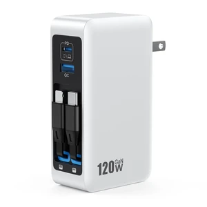 120W USB C Charger Block with 2 Built-in Retractable Cables,4-in-1 GaN IV Foldable Plug Wall Charger Fast Charging Station,PD 65W Laptop Adapter for MacBook/iPad,iPhone 17/16/15/14,Galaxy,Android etc 120W USB C Charger Block with 2 Built-in Retractable Cables,4-in-1 GaN IV Foldable Plug Wall Charger Fast Charging Station,PD 65W Laptop Adapter for MacBook/iPad,iPhone 17/16/15/14,Galaxy,Android etc