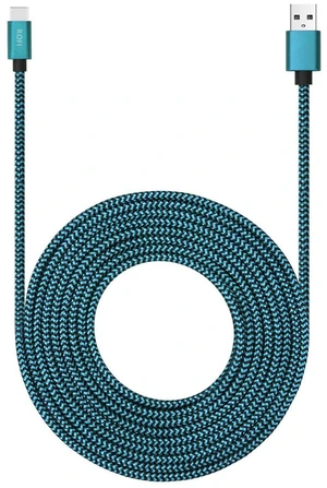 USB Type C Cable 15ft with 3A Fast Charging, Ultra Long and Extremely Durable Nylon Braided USB C Charger Cord for Galaxy S10/S9/S8/Google Pixel/LG/OnePlus/Moto and More (Blue) USB Type C Cable 15ft with 3A Fast Charging, Ultra Long and Extremely Durable Nylon Braided USB C Charger Cord for Galaxy S10/S9/S8/Google Pixel/LG/OnePlus/Moto and More (Blue)