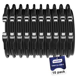 USB Type C Cable (4FT, 10 Pack), USB C to USB-C 3A Fast Charging Cord, Bulk | Braided, Multipack, Compatible with iPhone 17 16 15, Samsung Galaxy S26 S25 S24, LG, Pixel, PS5, CarPlay, Not for Video USB Type C Cable (4FT, 10 Pack), USB C to USB-C 3A Fast Charging Cord, Bulk | Braided, Multipack, Compatible with iPhone 17 16 15, Samsung Galaxy S26 S25 S24, LG, Pixel, PS5, CarPlay, Not for Video