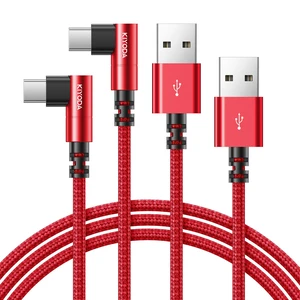 90 Degree USB C Cable 6FT, 2Pack USB A to USB C Cable, 3A Fast Charging | USB to USB C, Nylon Braided Right Angle Type C Charging Cord for iPhone 18/17/16/15/Pro Max/Galaxy S26 S25 and More - Red 90 Degree USB C Cable 6FT, 2Pack USB A to USB C Cable, 3A Fast Charging | USB to USB C, Nylon Braided Right Angle Type C Charging Cord for iPhone 18/17/16/15/Pro Max/Galaxy S26 S25 and More - Red