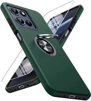 for Motorola Moto G 2025/2026, Moto G Play 2026 Case with Ring Stand | Holder Kickstand, Dual Layer Military Grade Shockproof Cover, Screen Protector, Protective Slim Fit Phone Case, Dark Green for Motorola Moto G 2025/2026, Moto G Play 2026 Case with Ring Stand | Holder Kickstand, Dual Layer Military Grade Shockproof Cover, Screen Protector, Protective Slim Fit Phone Case, Dark Green