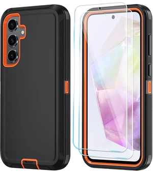 for Samsung Galaxy S26 Case, 3-Layer Cover, BlackOrange | Heavy Duty Shockproof & Dropproof Phone Case with 2 Pack HD Screen Protector for Samsung Galaxy S26 6.3" for Samsung Galaxy S26 Case, 3-Layer Cover, BlackOrange | Heavy Duty Shockproof & Dropproof Phone Case with 2 Pack HD Screen Protector for Samsung Galaxy S26 6.3"
