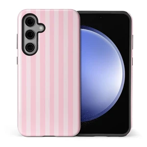 Compatible with Samsung Galaxy S25 Glossy Case for Girl Boy Full Body Design Soft Silicone Drop Shock Scratch Protection Crazy Pattern Cream and Pink Stripes Geometric Vertical Line Compatible with Samsung Galaxy S25 Glossy Case for Girl Boy Full Body Design Soft Silicone Drop Shock Scratch Protection Crazy Pattern Cream and Pink Stripes Geometric Vertical Line