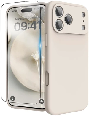for iPhone 17 Pro Case with Screen Protector, Stone | Camera Protection, Liquid Silicone, Anti-Scratch Soft Microfiber Lining, Shockproof Cover for iPhone 17 Pro Case with Screen Protector, Stone | Camera Protection, Liquid Silicone, Anti-Scratch Soft Microfiber Lining, Shockproof Cover