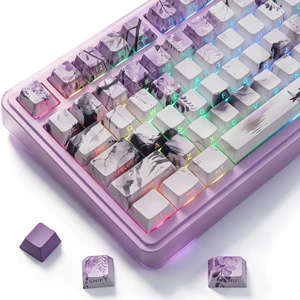 Japanese Wisteria Purple Keycaps - PBT Custom Key caps Keyboard | Side Printed, Cherry Profile, Dye Sub 130 Keys Keycap Set for MX Switches Mechanical Japanese Wisteria Purple Keycaps - PBT Custom Key caps Keyboard | Side Printed, Cherry Profile, Dye Sub 130 Keys Keycap Set for MX Switches Mechanical