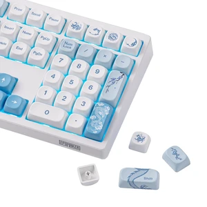 x LINDSEYSZN Azure Dragon SZN Keycaps Set, MOA Profile | 140 Keys Dye-sub PBT Keycaps, MX-Style Compatible for Alice/60%/65%/75%/TKL/96%/Full Size Layout Mechanical Gaming Keyboards x LINDSEYSZN Azure Dragon SZN Keycaps Set, MOA Profile | 140 Keys Dye-sub PBT Keycaps, MX-Style Compatible for Alice/60%/65%/75%/TKL/96%/Full Size Layout Mechanical Gaming Keyboards