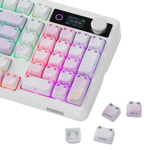 Shimmeow Cute Cat Themed Keycaps Set for MX Mechanical Keyboard | 113 Keys, Shine Through, MAO Profile, PBT+PC Material, Compatible for 60%/65%/75%/TKL/96%/Full-Sized ANSI Layout (Twilight) Shimmeow Cute Cat Themed Keycaps Set for MX Mechanical Keyboard | 113 Keys, Shine Through, MAO Profile, PBT+PC Material, Compatible for 60%/65%/75%/TKL/96%/Full-Sized ANSI Layout (Twilight)