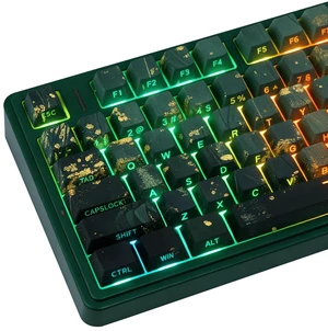 Summer Breeze PBT Keycaps, 133 Keys Cherry Profile, Side Legend Shine Through, Dye-Sublimation Keycap Set for Mechanical Keyboards, Vibrant Green Theme Summer Breeze PBT Keycaps, 133 Keys Cherry Profile, Side Legend Shine Through, Dye-Sublimation Keycap Set for Mechanical Keyboards, Vibrant Green Theme