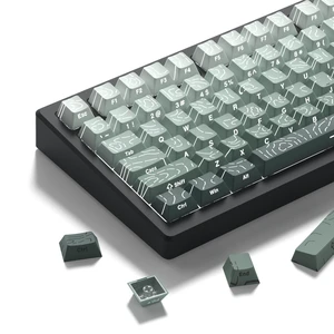 Shine Through keycaps,Double Shot PBT keycap,Topographic | Side Printed key caps, Seaweed Green keycaps for most MX switch Mechanical Keyboards(Cherry Profile) Shine Through keycaps,Double Shot PBT keycap,Topographic | Side Printed key caps, Seaweed Green keycaps for most MX switch Mechanical Keyboards(Cherry Profile)