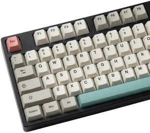 Retro 9009 Keycaps 148 Keys, Beige Grey PBT Dye-Sub Keycap Set with Pink Accents Cherry Profile for 61/64/68/84/87/100/104/108 Mechanical Keyboard Cherry Mx Switches Retro 9009 Keycaps 148 Keys, Beige Grey PBT Dye-Sub Keycap Set with Pink Accents Cherry Profile for 61/64/68/84/87/100/104/108 Mechanical Keyboard Cherry Mx Switches