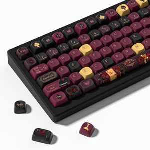 PBT Keycaps for Mechanical Keyboard, 128 Keys Dye-Sublimation MOA Profile Keyboard Keycaps for Cherry Gateron MX Switches Mechanical Keyboards, Red & Black PBT Keycaps for Mechanical Keyboard, 128 Keys Dye-Sublimation MOA Profile Keyboard Keycaps for Cherry Gateron MX Switches Mechanical Keyboards, Red & Black