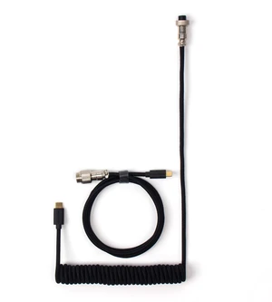 Custom Coiled Aviator USB-C Cable, Black, 5-Pin (GX12) Detachable Metal Connector, USB-A Adapter, Durable Braided Cable for Mechanical Keyboards, Charging & Data Transfer Custom Coiled Aviator USB-C Cable, Black, 5-Pin (GX12) Detachable Metal Connector, USB-A Adapter, Durable Braided Cable for Mechanical Keyboards, Charging & Data Transfer