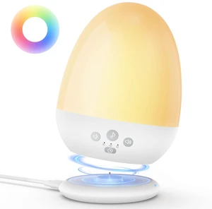 Night Light with 18 White Noise Sound, Stepless Dimmable RGB Egg Light | Warm & Cool Light, Touch Control, Portable Sound Machine, Auto Timer, Long-Last Battery, Eye Caring, Fast-Charging Base Night Light with 18 White Noise Sound, Stepless Dimmable RGB Egg Light | Warm & Cool Light, Touch Control, Portable Sound Machine, Auto Timer, Long-Last Battery, Eye Caring, Fast-Charging Base