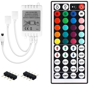Dual Outputs 44 Keys IR Remote Controller 4 Pin 2 Ports RGB Control Box RGB LED Strip Light Controller with WirelessReceiver for RGB 5050 3528 LED Strip Lights Dual Outputs 44 Keys IR Remote Controller 4 Pin 2 Ports RGB Control Box RGB LED Strip Light Controller with WirelessReceiver for RGB 5050 3528 LED Strip Lights