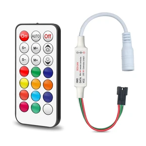 3-Pin LED Controller, RF Remote for WS2812B/WS2811 Light Strips | 300+ dynamic modes,10-30m RF remote,Speed/brightness adjustable,memory function,5V-24V input,2048 pixels max,Plug&play 3-Pin LED Controller, RF Remote for WS2812B/WS2811 Light Strips | 300+ dynamic modes,10-30m RF remote,Speed/brightness adjustable,memory function,5V-24V input,2048 pixels max,Plug&play