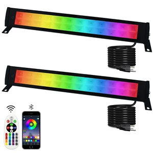 2 Pack 50W RGB Wall Washer, Stage Wash Light Bar, RGB Light Bar for Hotel, Billboard, Building, Commercial, Birthday Party, Garden, Stage Lighting, Wall Display 2 Pack 50W RGB Wall Washer, Stage Wash Light Bar, RGB Light Bar for Hotel, Billboard, Building, Commercial, Birthday Party, Garden, Stage Lighting, Wall Display