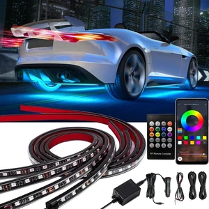 Underglow Car Lights, 4 pcs RGB-IC Smart LED Lights with APP and Remote Control, 16 Million Colors DIY Sound Active Function Music Mode, Underglow Kit for Car, SUVs, Trucks (Multicolor) Underglow Car Lights, 4 pcs RGB-IC Smart LED Lights with APP and Remote Control, 16 Million Colors DIY Sound Active Function Music Mode, Underglow Kit for Car, SUVs, Trucks (Multicolor)