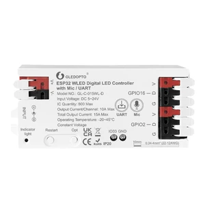 ESP32 WLED LED Strip Controller Mic UART Download Music Sound Dynamic Mode RGB IC DIY WiFi APP Control Easy Wiring for WS2811 WS2812 SK6812 TM1814 WS2813 WS2815 FCOB Addressable Strip Light ESP32 WLED LED Strip Controller Mic UART Download Music Sound Dynamic Mode RGB IC DIY WiFi APP Control Easy Wiring for WS2811 WS2812 SK6812 TM1814 WS2813 WS2815 FCOB Addressable Strip Light