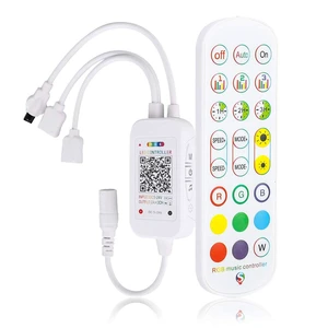 2 in 1 RGB LED Strip Light Controller, App Controlled Smart Music Controller for Android and iOS, DC 5V-24V RGB Strip 2 in 1 RGB LED Strip Light Controller, App Controlled Smart Music Controller for Android and iOS, DC 5V-24V RGB Strip