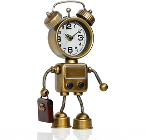 Industrial Steampunk Robot Table Clock,Battery Operated Metal Desk&Shelf Clock,Retro Mechanical Decorative Clock for Home,Living Room,Fireplace Decor Industrial Steampunk Robot Table Clock,Battery Operated Metal Desk&Shelf Clock,Retro Mechanical Decorative Clock for Home,Living Room,Fireplace Decor