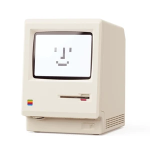 Maclock Retro Pixel Alarm Clock, 1984 Computer-Inspired USB Desk Clock with Pixel Display, Multiple Alarms, Adjustable Brightness, Calendar, Temperature Maclock Retro Pixel Alarm Clock, 1984 Computer-Inspired USB Desk Clock with Pixel Display, Multiple Alarms, Adjustable Brightness, Calendar, Temperature