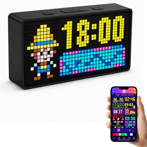 Bluetooth APP Custom Digital LED Display Alarm Clocks for Bedrooms | Custom LED Clock with Date Timer, DIY Display & Games for Desk Bluetooth APP Custom Digital LED Display Alarm Clocks for Bedrooms | Custom LED Clock with Date Timer, DIY Display & Games for Desk