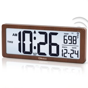 8.5" Small Atomic Clock, Self-Setting Time & Date Battery Operated | Digital Wall or Desk Clock, Never Needs Setting, Auto Nightlight, Manual Backlit, Accurate & Easy to Use,Temp, 4 Time Zones 8.5" Small Atomic Clock, Self-Setting Time & Date Battery Operated | Digital Wall or Desk Clock, Never Needs Setting, Auto Nightlight, Manual Backlit, Accurate & Easy to Use,Temp, 4 Time Zones