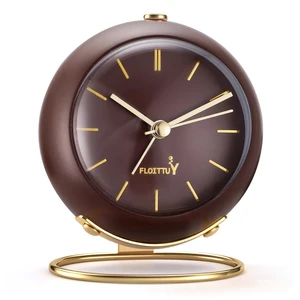 Silent Table Analog Alarm Clock No Ticking, Lighted on Demand and Battery Operated, Beep Sounds, Small Desk Clock(Cocoa Brown) Silent Table Analog Alarm Clock No Ticking, Lighted on Demand and Battery Operated, Beep Sounds, Small Desk Clock(Cocoa Brown)